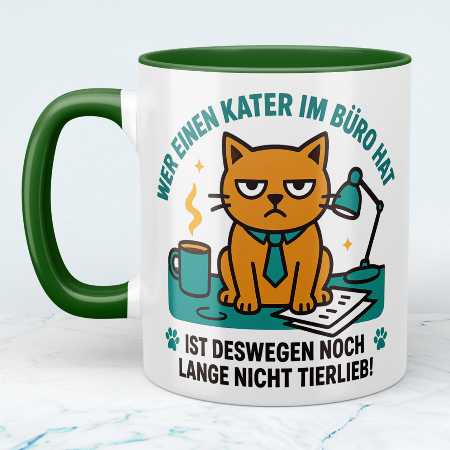 Humorvolle Kaffeetasse: Ein Kater macht dich nicht tierlieb!