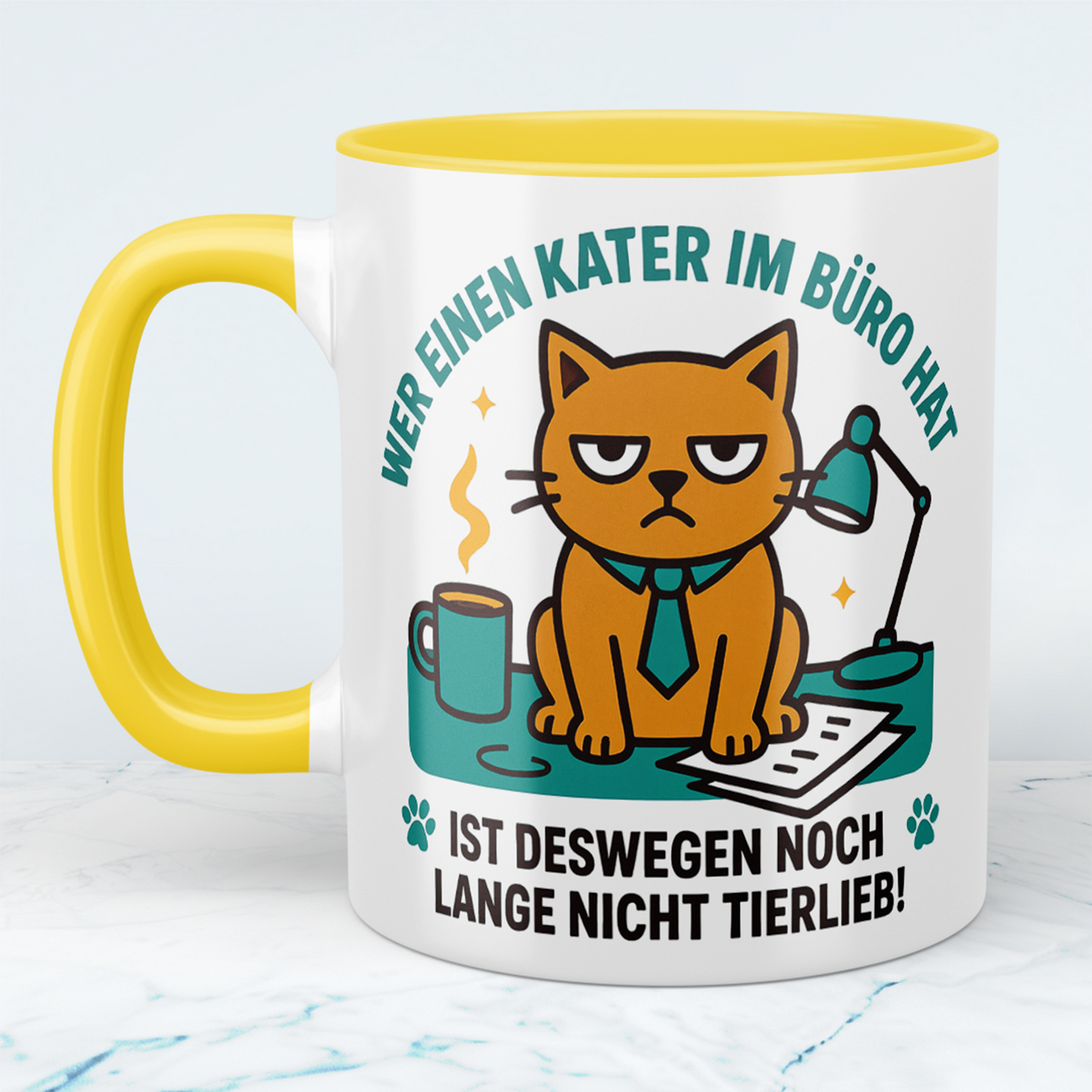 Humorvolle Kaffeetasse: Ein Kater macht dich nicht tierlieb!