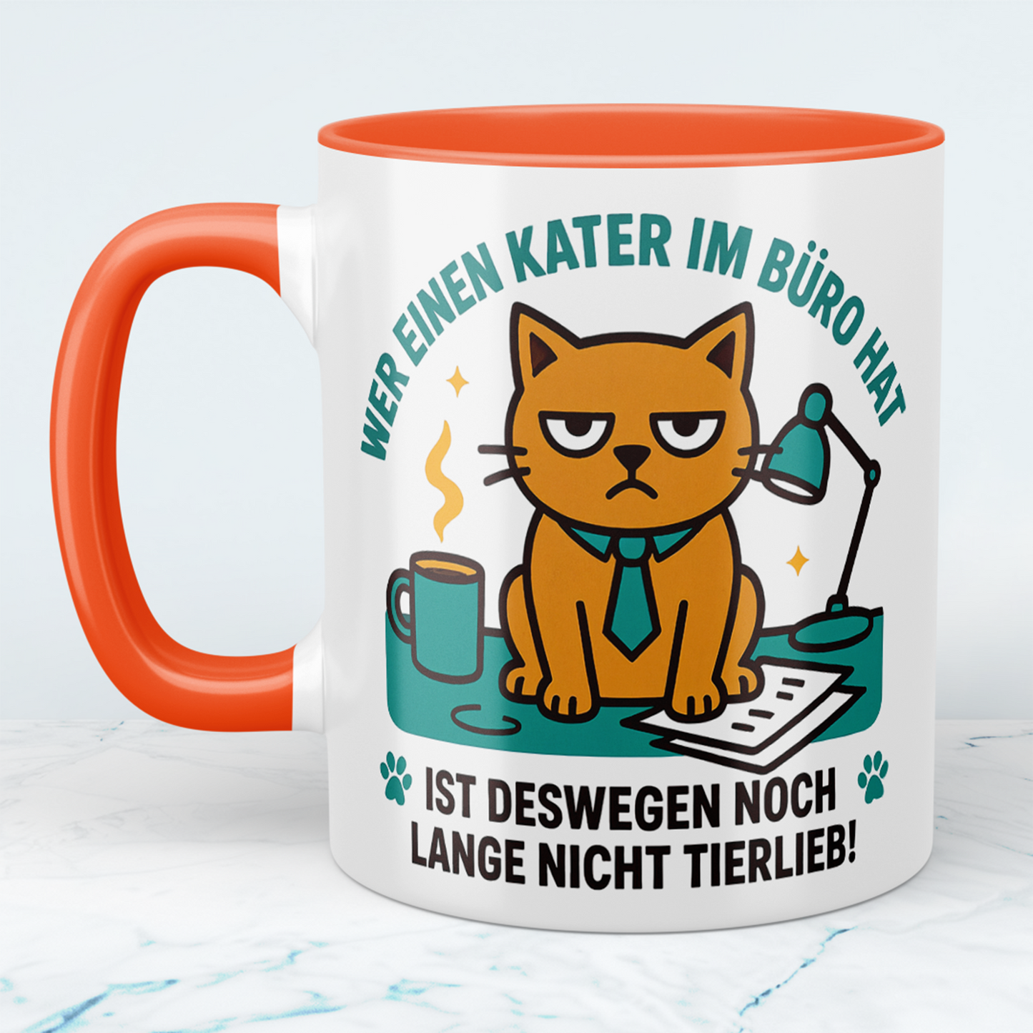 Humorvolle Kaffeetasse: Ein Kater macht dich nicht tierlieb!