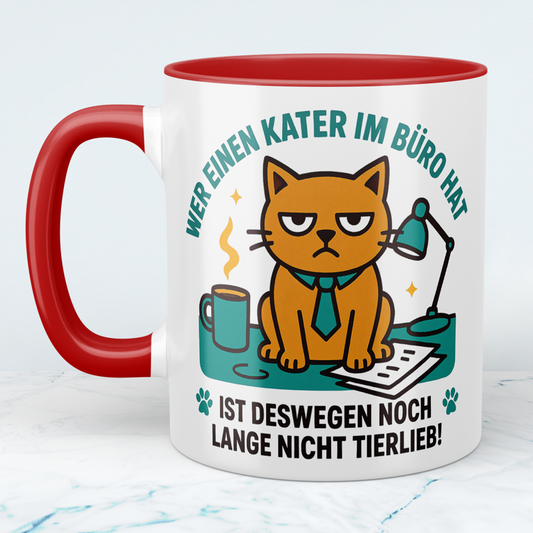 Humorvolle Kaffeetasse: Ein Kater macht dich nicht tierlieb!