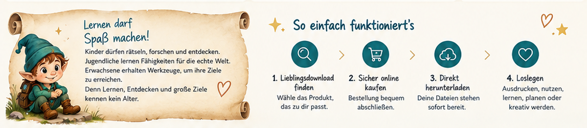 ZwergeZauber: Lernen darf Spaß machen und so einfach funktioniert der digitale Download in vier Schritten