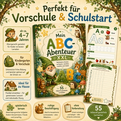 ABC-Schatz und Fortschrittsposter aus dem ABC-Abenteuer XXL für kleine Buchstaben-Entdecker