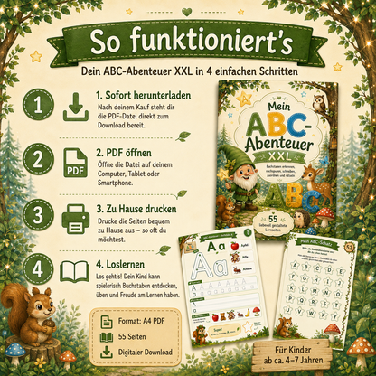 ABC-Abenteuer XXL mit Buchstabenrätseln, Lernspielen, Labyrinth, Bingo, Sudoku und abwechslungsreichen Übungen