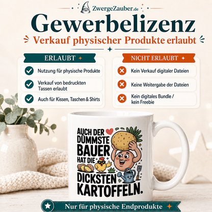 ZwergeZauber Tassendesign Auch der dümmste Bauer hat die dicksten Kartoffeln  – Verkaufsbild 4