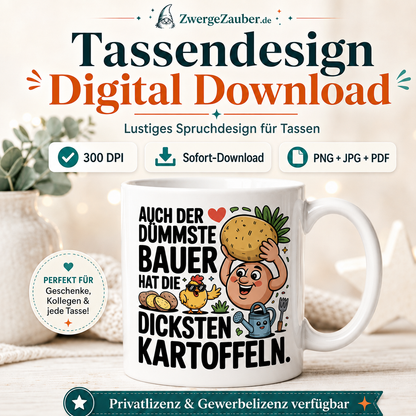 ZwergeZauber Tassendesign Auch der dümmste Bauer hat die dicksten Kartoffeln  – Verkaufsbild 1