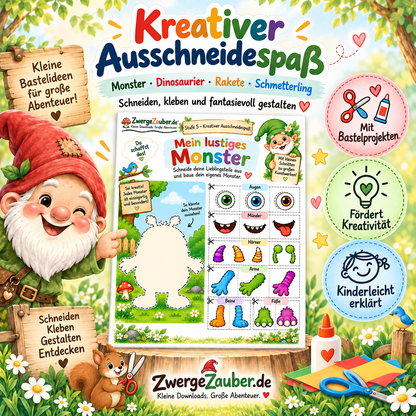 Ausschneidespaß als digitaler PDF Sofort-Download – herunterladen, ausdrucken und direkt loslegen