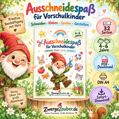Ausschneidespaß für Vorschulkinder – spielerisch schneiden lernen mit kindgerechten Übungen als PDF