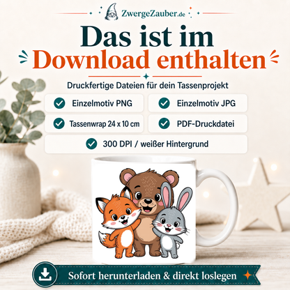 ZwergeZauber Tassendesign Bär, Fuchs & Hase – Verkaufsbild 2