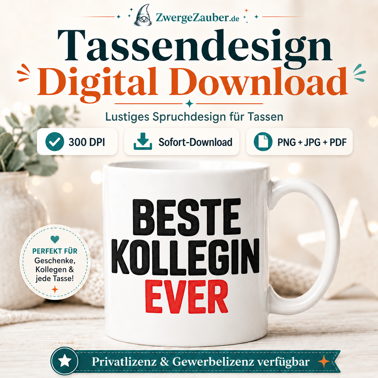 ZwergeZauber Tassendesign Beste Kollegin Ever – Verkaufsbild 1