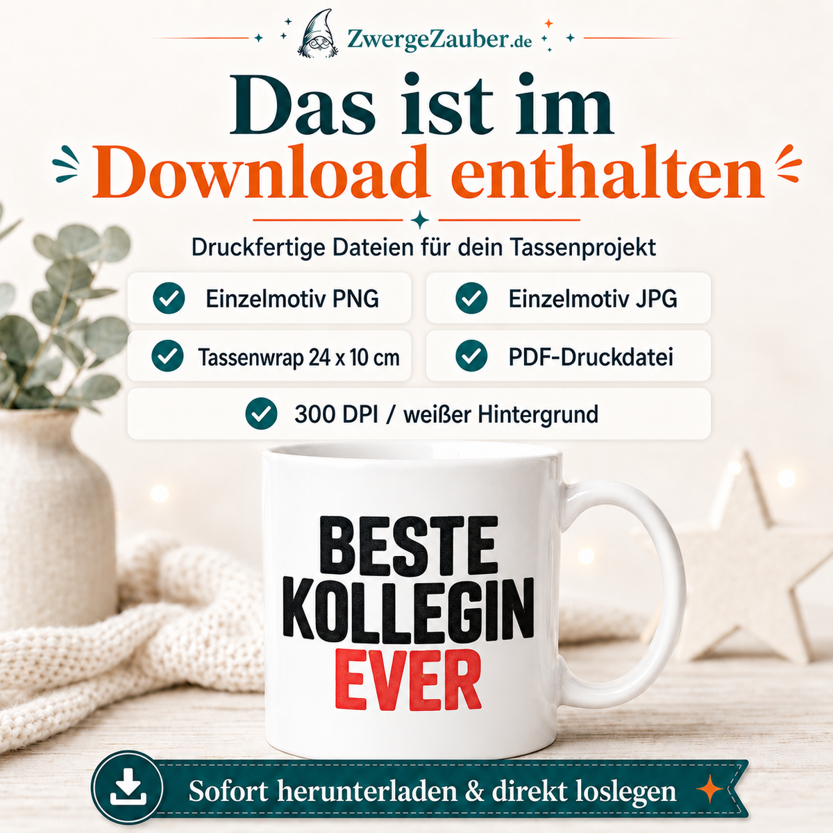 ZwergeZauber Tassendesign Beste Kollegin Ever – Verkaufsbild 2
