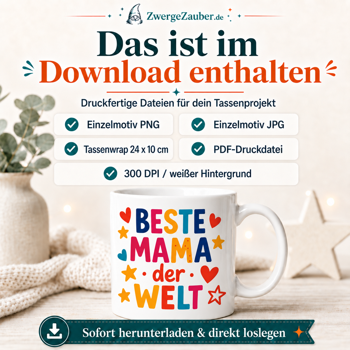 ZwergeZauber Tassendesign Beste Mama der Welt – Verkaufsbild 2