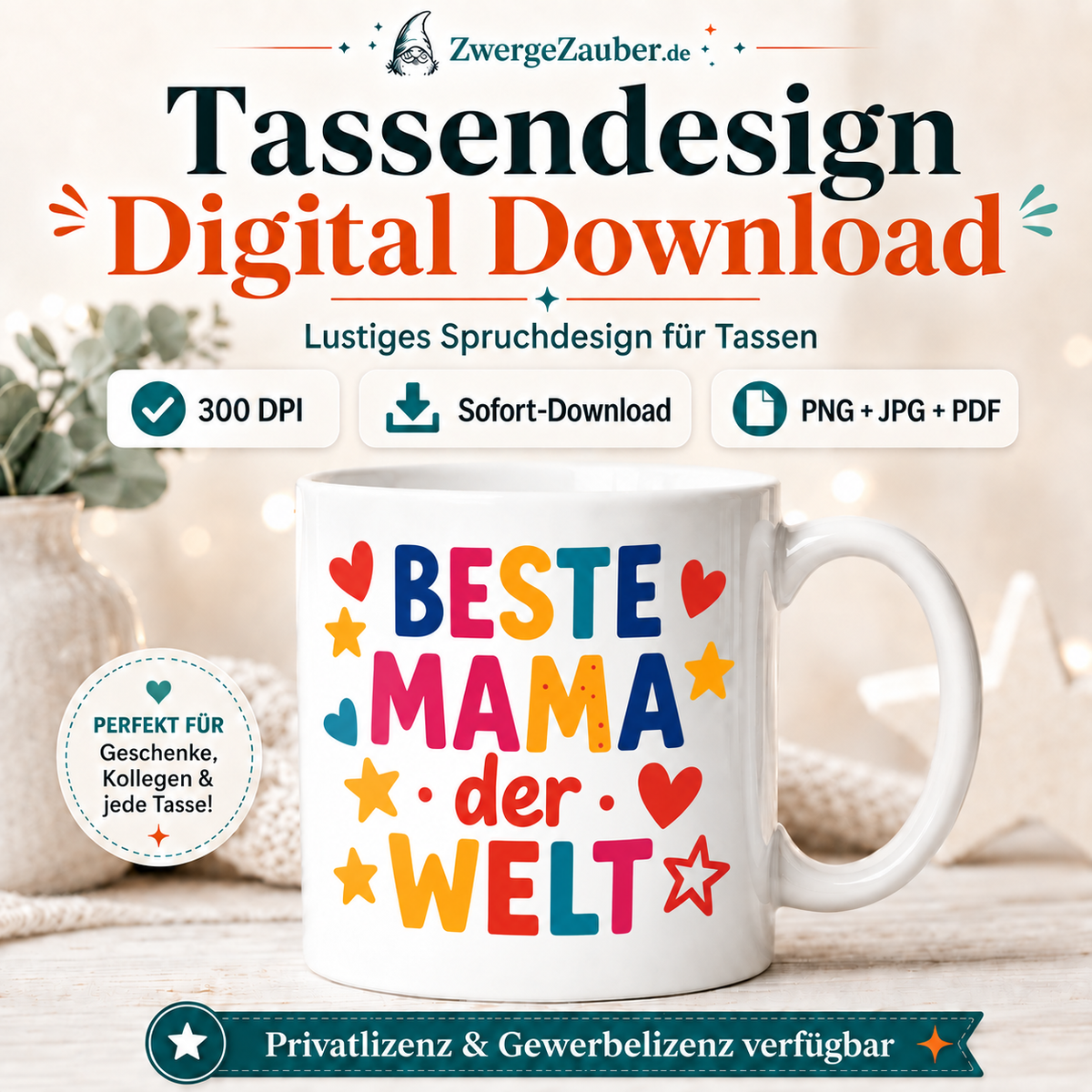 ZwergeZauber Tassendesign Beste Mama der Welt – Verkaufsbild 1