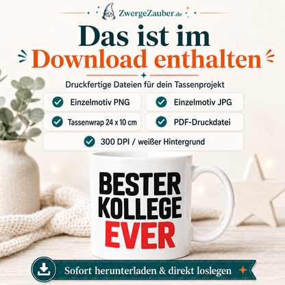 ZwergeZauber Tassendesign Bester Kollege Ever – Verkaufsbild 2