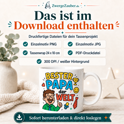 ZwergeZauber Tassendesign Bester Papa der Welt – Verkaufsbild 2