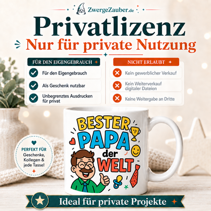 ZwergeZauber Tassendesign Bester Papa der Welt – Verkaufsbild 3