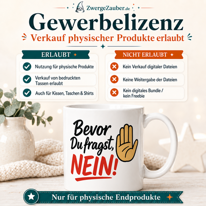 ZwergeZauber Tassendesign Bevor Du fragst, NEIN! – Verkaufsbild 4