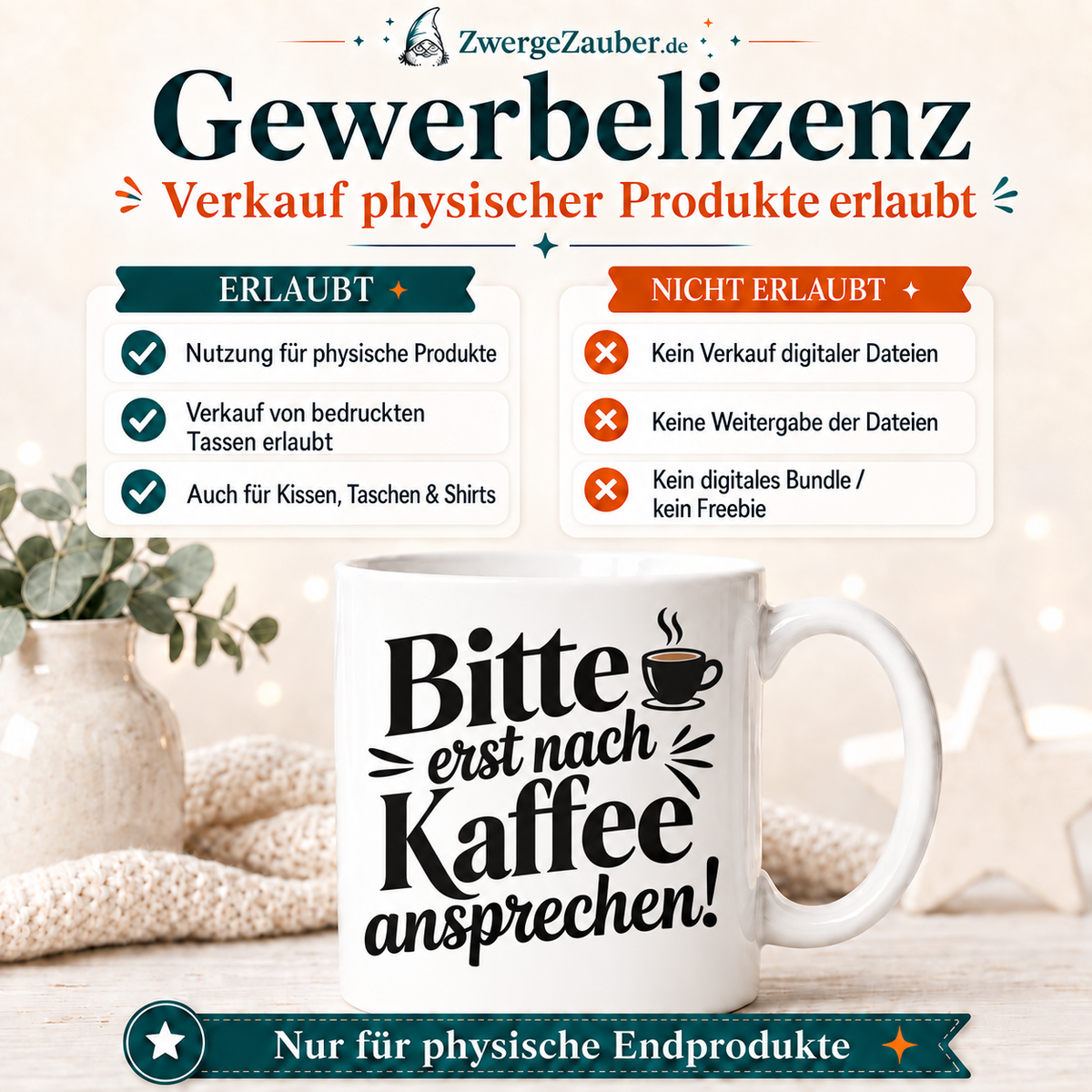 ZwergeZauber Tassendesign Bitte erst nach Kaffee ansprechen – Verkaufsbild 4