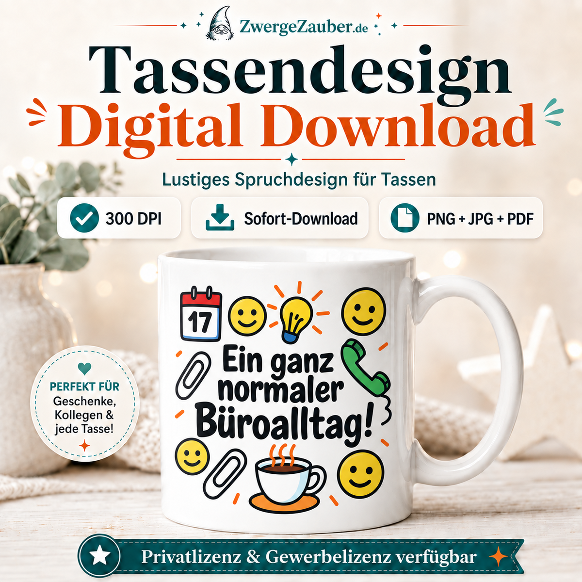 ZwergeZauber Tassendesign Ein ganz normaler Büroalltag – Verkaufsbild 1