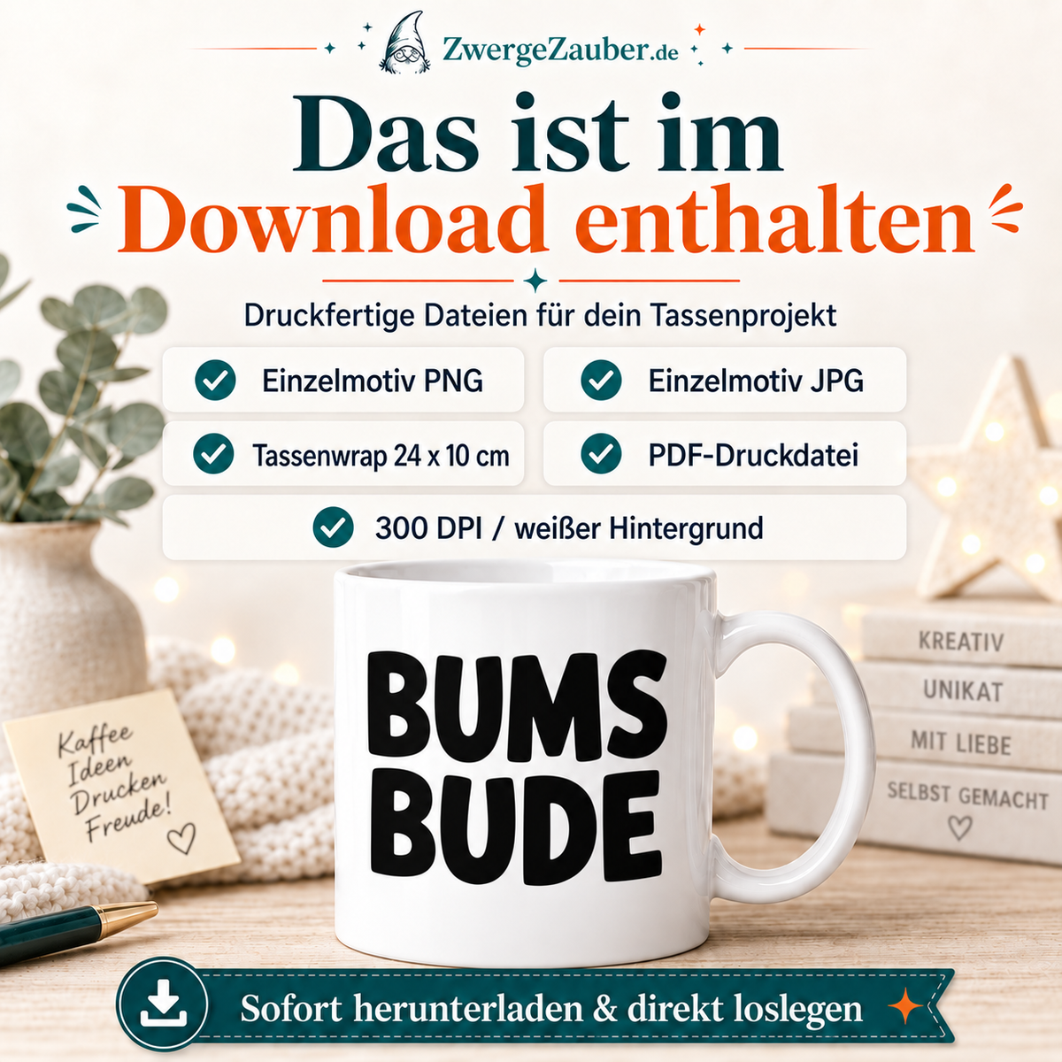 ZwergeZauber Tassendesign BUMS BUDE – Verkaufsbild 2