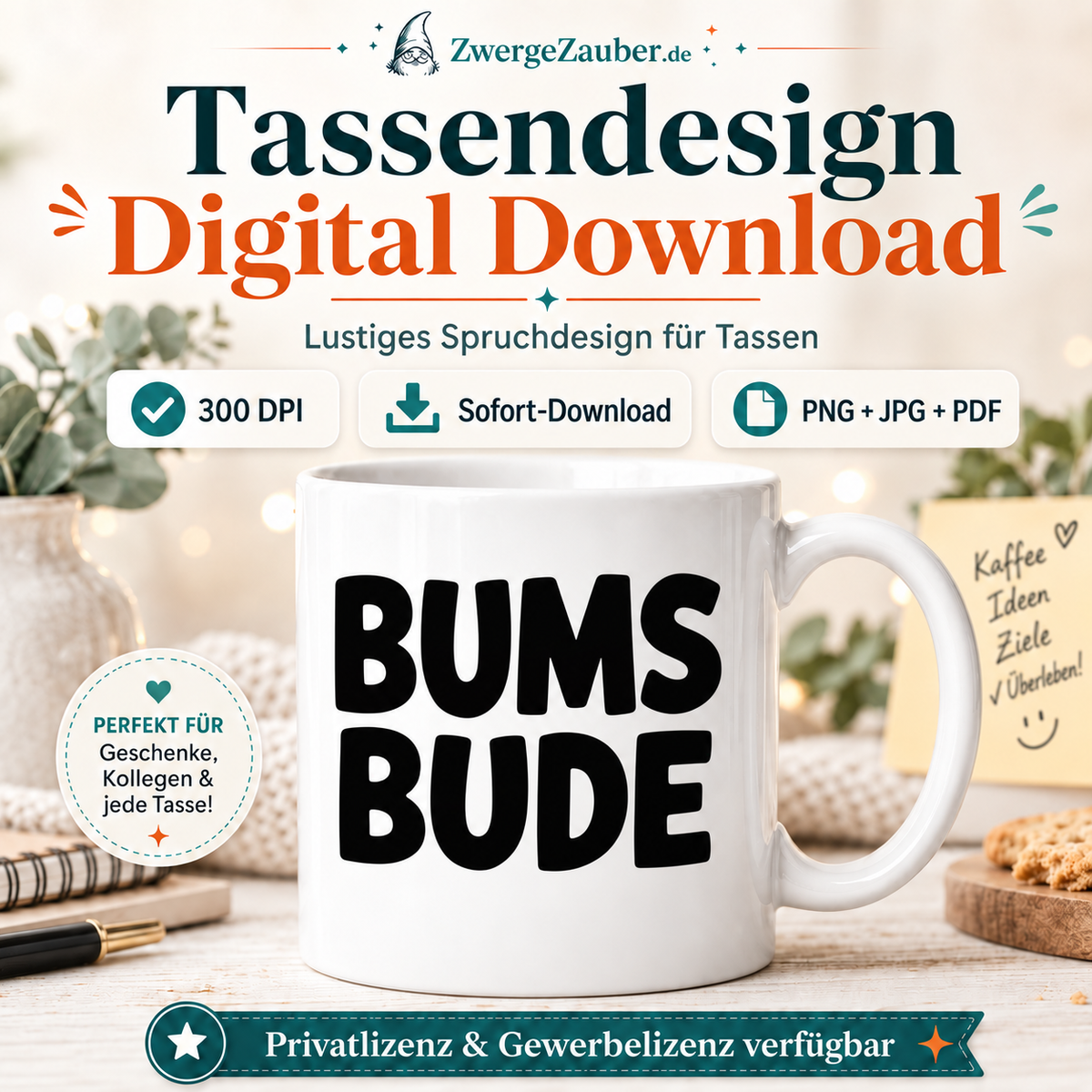 ZwergeZauber Tassendesign BUMS BUDE – Verkaufsbild 1