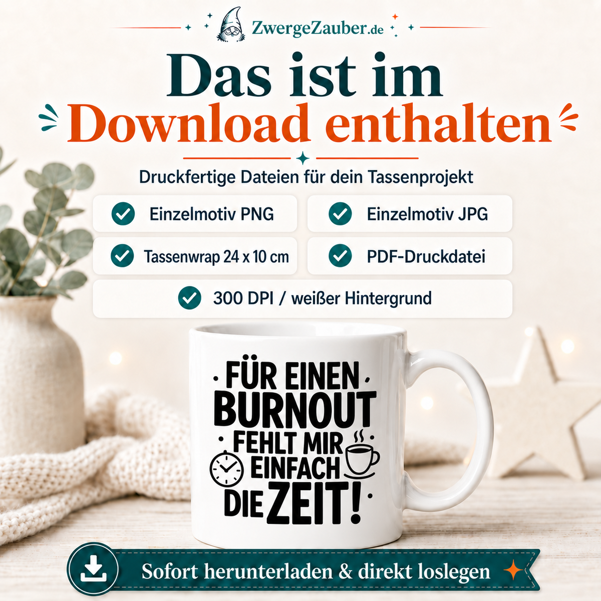 ZwergeZauber Tassendesign Für einen Burnout fehlt mir einfach die Zeit – Verkaufsbild 2