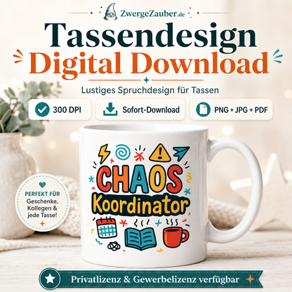 ZwergeZauber Tassendesign Chaos Koordinator – Verkaufsbild 1