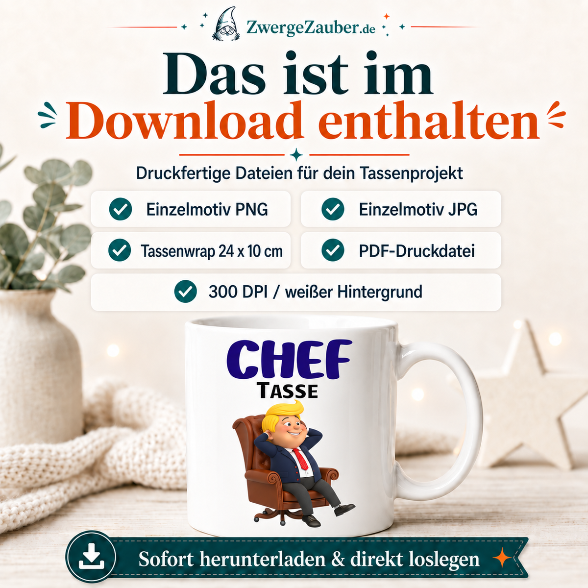 ZwergeZauber Tassendesign Cheftasse – Verkaufsbild 2
