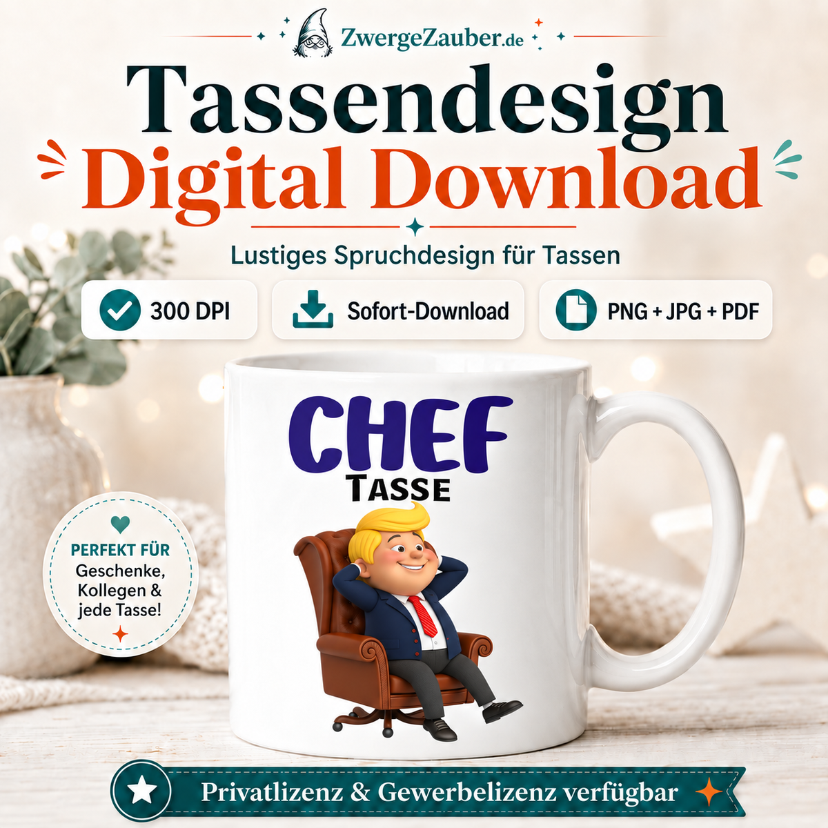 ZwergeZauber Tassendesign Cheftasse – Verkaufsbild 1