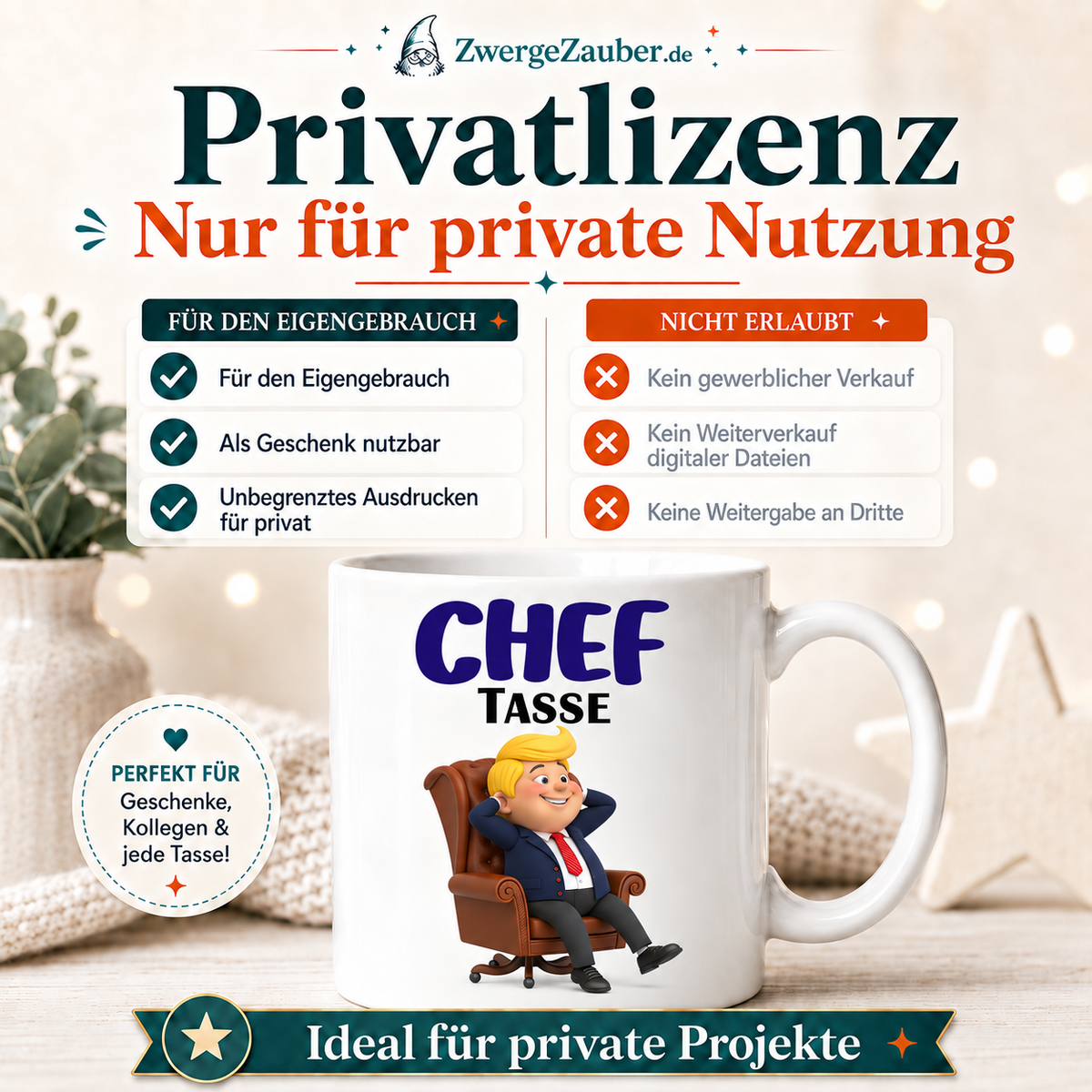 ZwergeZauber Tassendesign Cheftasse – Verkaufsbild 3