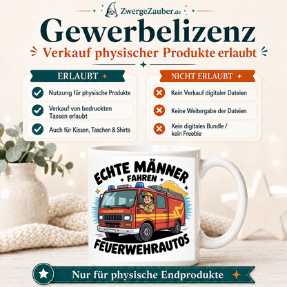 ZwergeZauber Tassendesign Echte Männer fahren Feuerwehrautos – Verkaufsbild 4