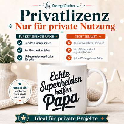 ZwergeZauber Tassendesign Echte Superhelden heißen Papa  – Verkaufsbild 3