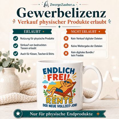 ZwergeZauber Tassendesign Endlich frei – Rente der neue Vollzeit-Job – Verkaufsbild 4