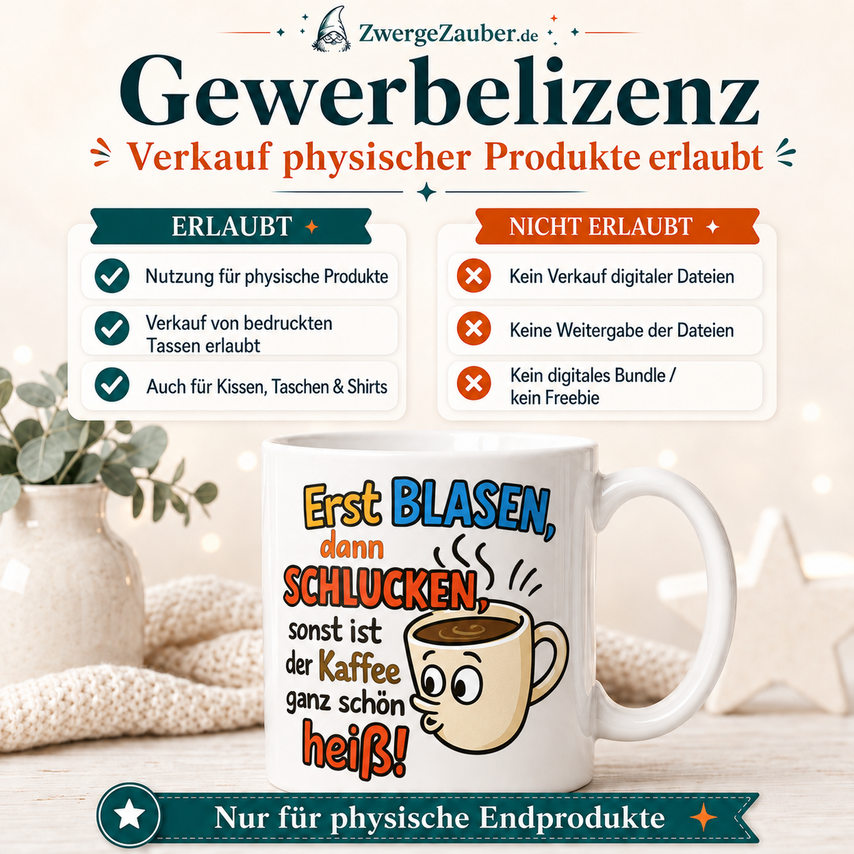 ZwergeZauber Tassendesign Erst blasen, dann schlucken – Verkaufsbild 4