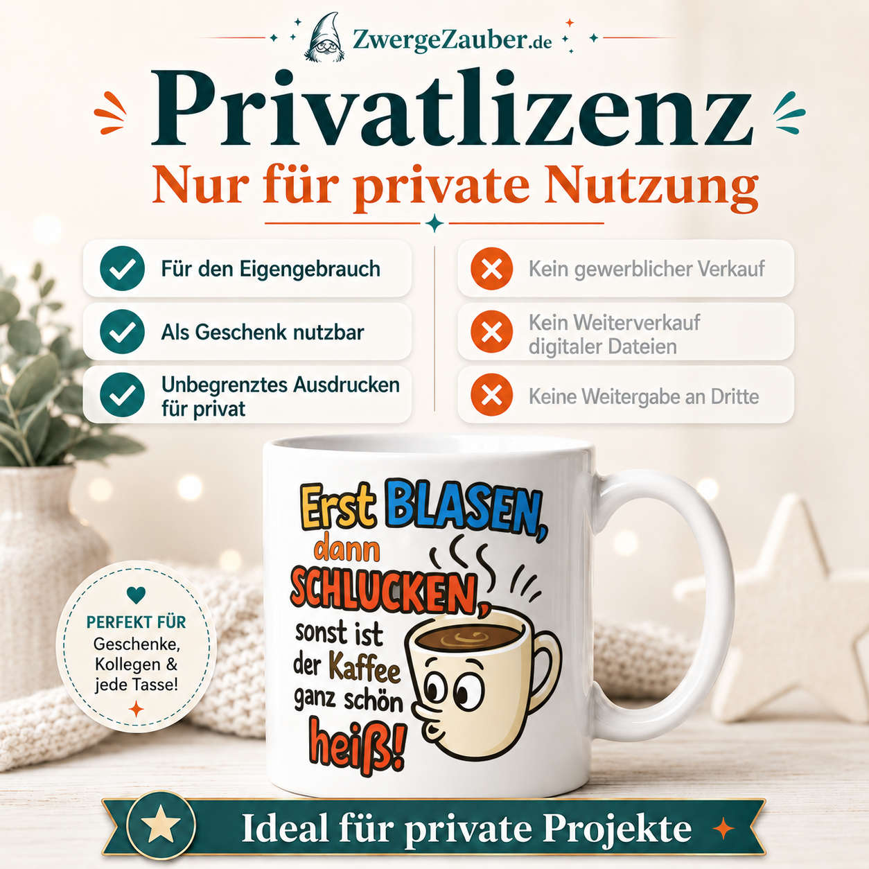ZwergeZauber Tassendesign Erst blasen, dann schlucken – Verkaufsbild 3