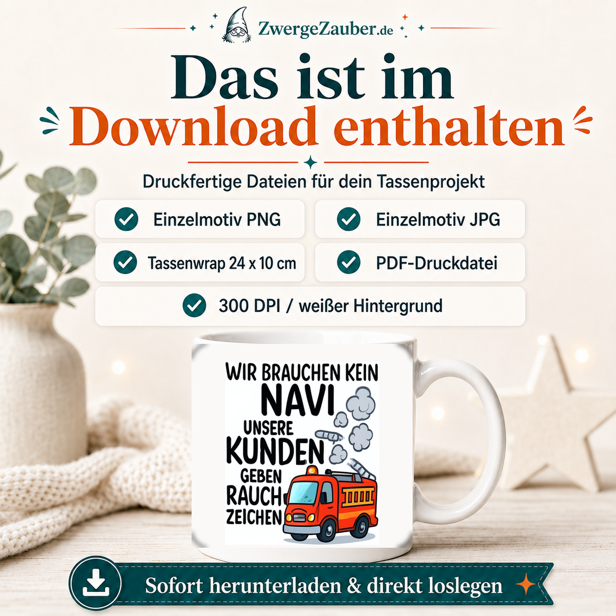 ZwergeZauber Tassendesign Wir brauchen kein Navi – Verkaufsbild 2