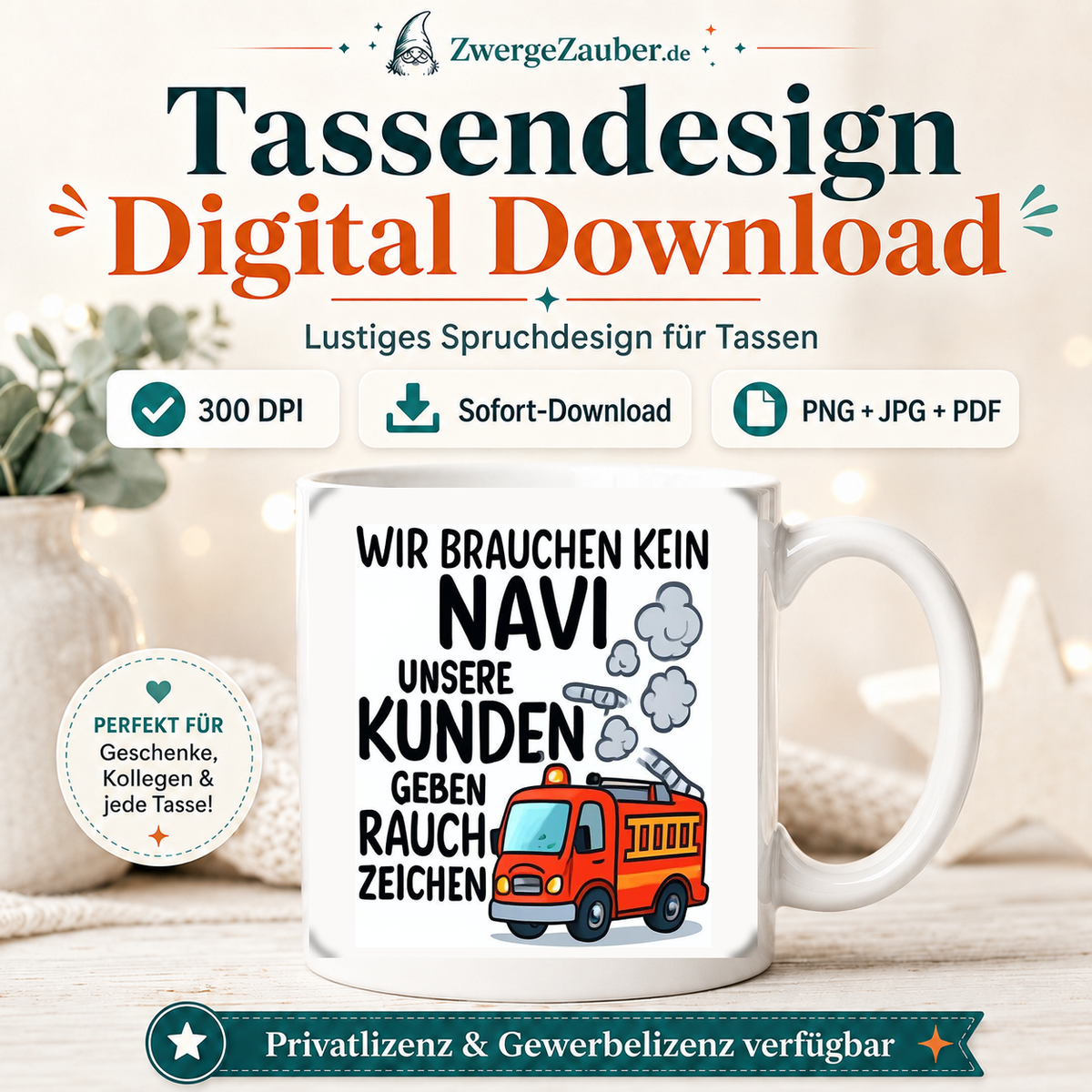 ZwergeZauber Tassendesign Wir brauchen kein Navi – Verkaufsbild 1