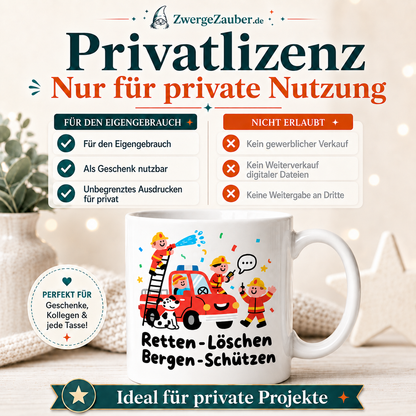 ZwergeZauber Tassendesign Retten Löschen Bergen Schützen – Verkaufsbild 3
