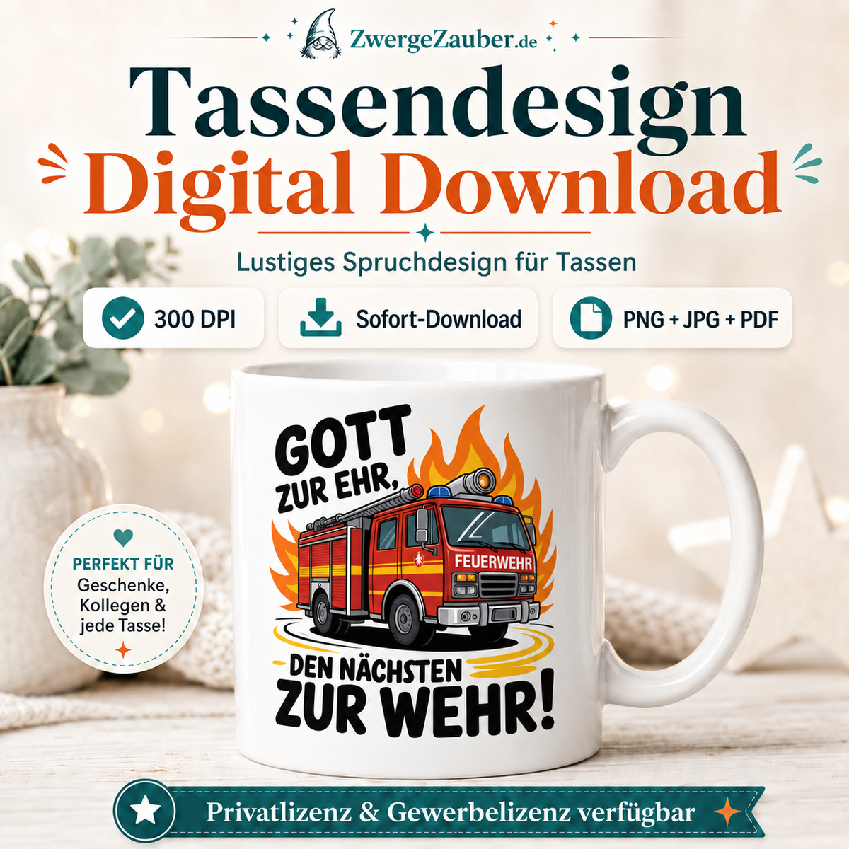 ZwergeZauber Tassendesign Gott zur Ehr, den Nächsten zur Wehr! – Verkaufsbild 1