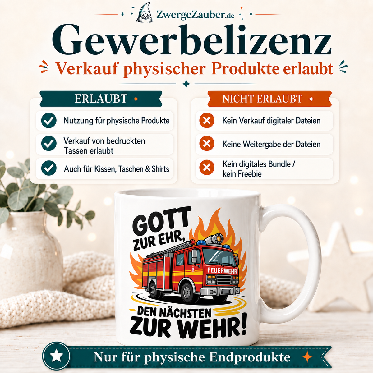 ZwergeZauber Tassendesign Gott zur Ehr, den Nächsten zur Wehr! – Verkaufsbild 4