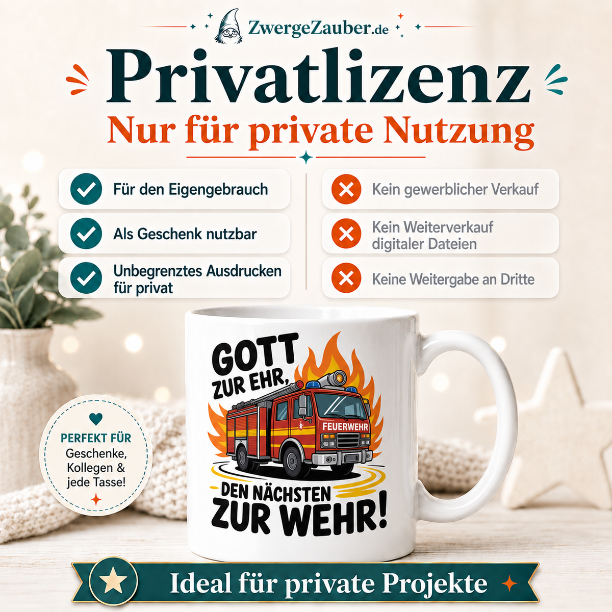 ZwergeZauber Tassendesign Gott zur Ehr, den Nächsten zur Wehr! – Verkaufsbild 3