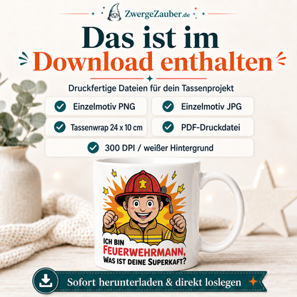 ZwergeZauber Tassendesign Ich bin Feuerwehrmann, was ist deine Superkraft? – Verkaufsbild 2