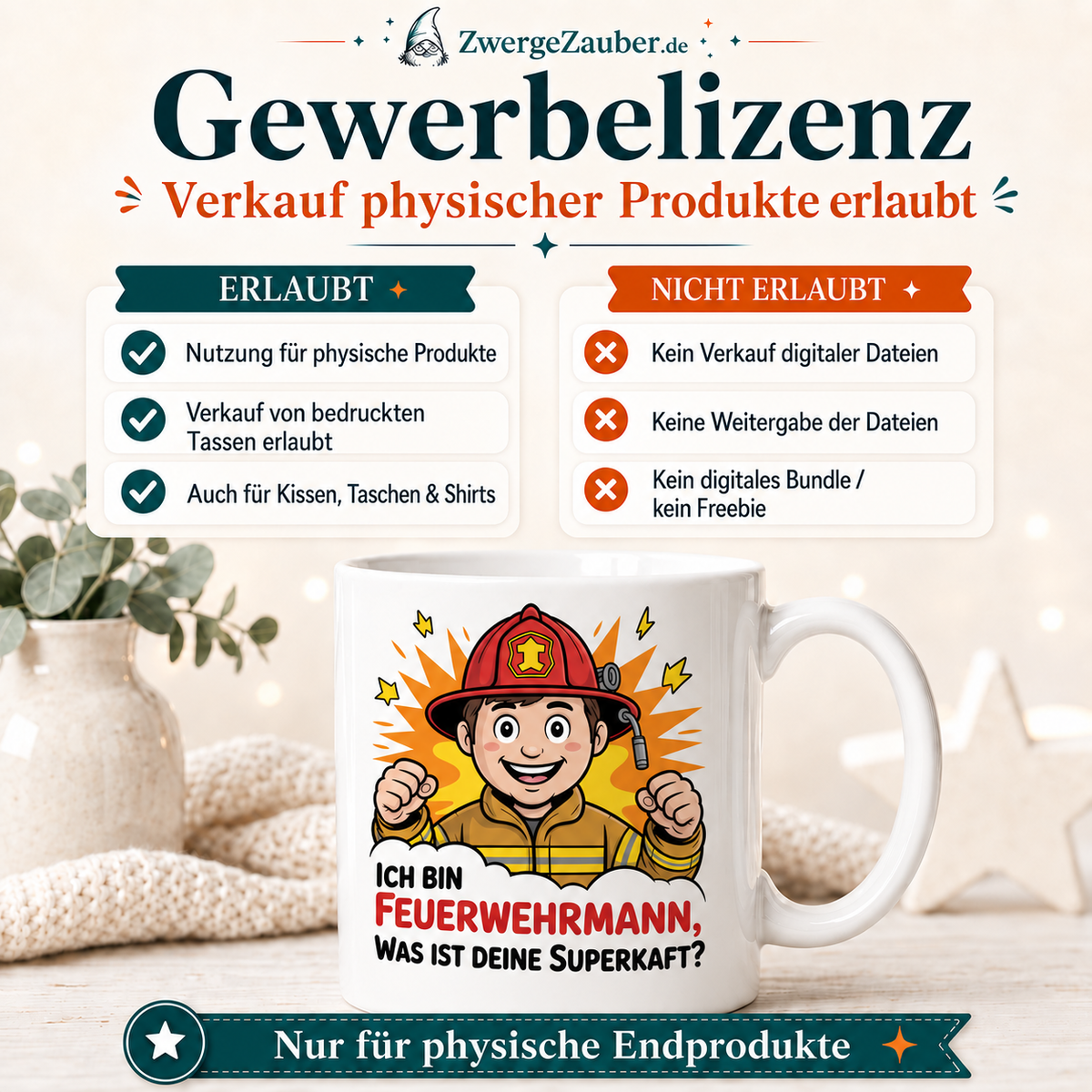 ZwergeZauber Tassendesign Ich bin Feuerwehrmann, was ist deine Superkraft? – Verkaufsbild 4