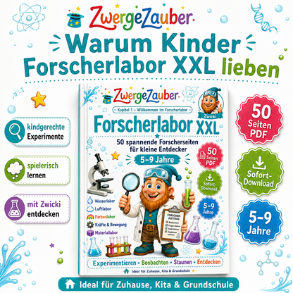Materiallabor für kleine Forscher mit Experimenten zu Materialien, Oberflächen und Eigenschaften für Kinder