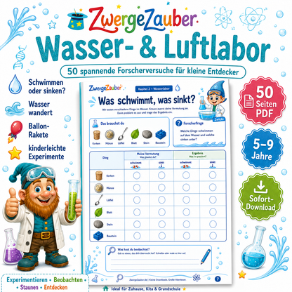 Wasser- und Luftexperimente aus dem Forscherlabor XXL für neugierige Kinder zum Ausprobieren und Entdecken