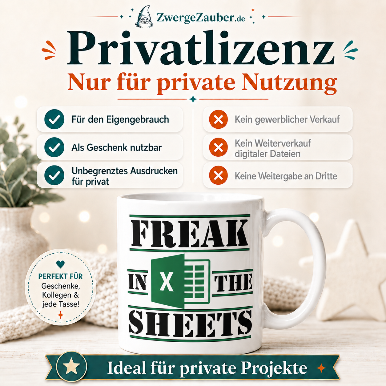 Freak in the Sheets Tassendesign Digitaler Download – Excel Spruch als PNG, JPG & PDF