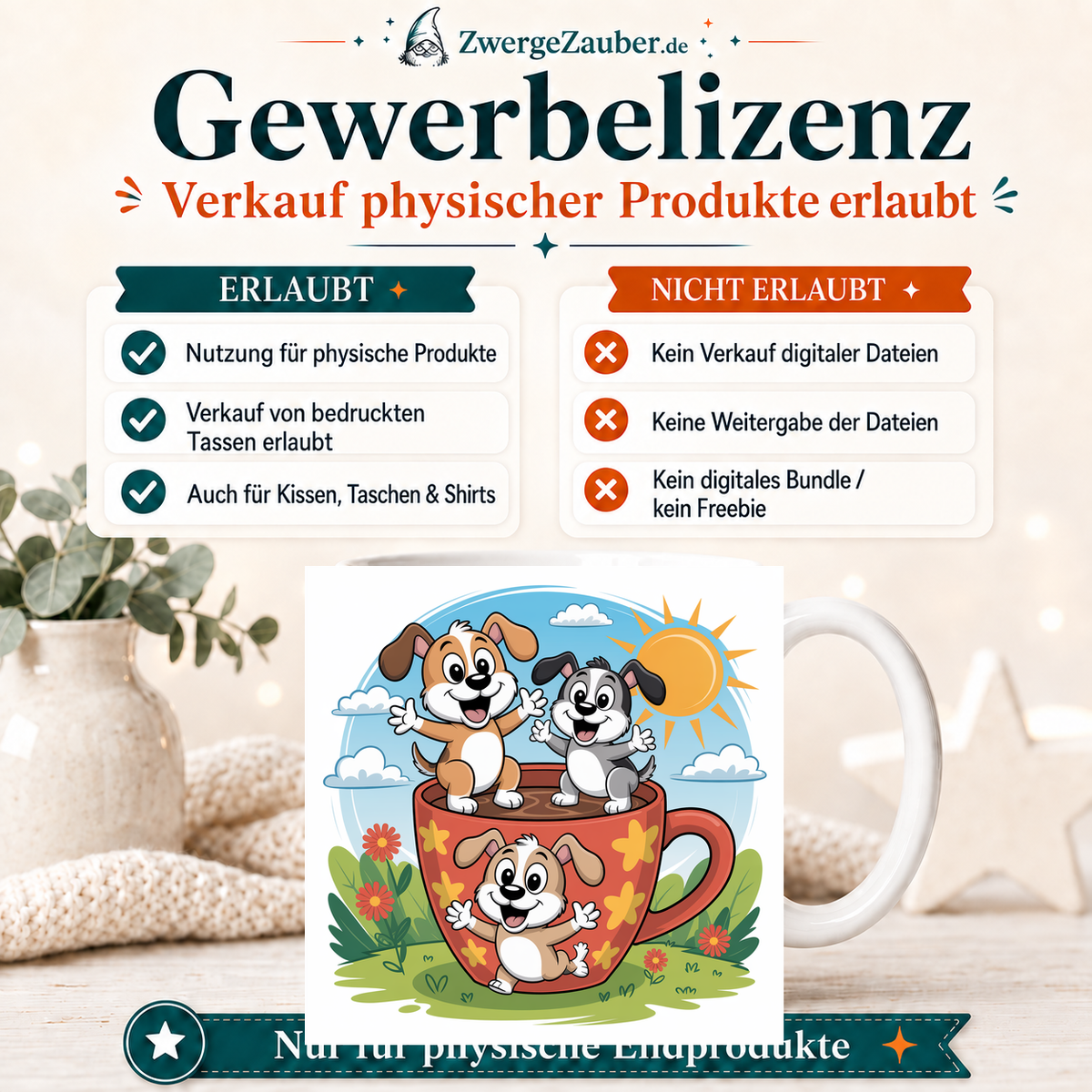 ZwergeZauber Tassendesign Fröhliche Hunde in der Tasse – Verkaufsbild 4