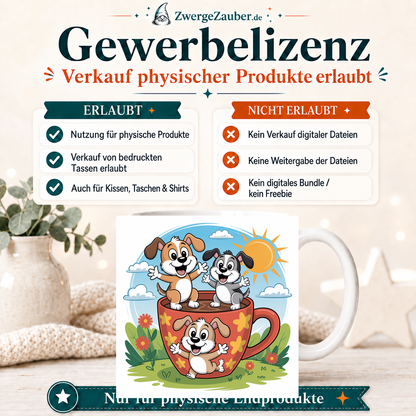 ZwergeZauber Tassendesign Fröhliche Hunde in der Tasse – Verkaufsbild 4