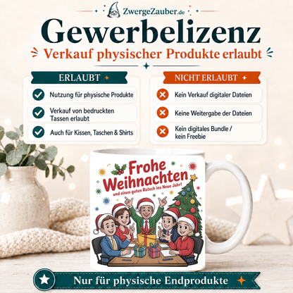 ZwergeZauber Tassendesign Frohe Weihnachten Büro-Team mit Geschenken – Verkaufsbild 4