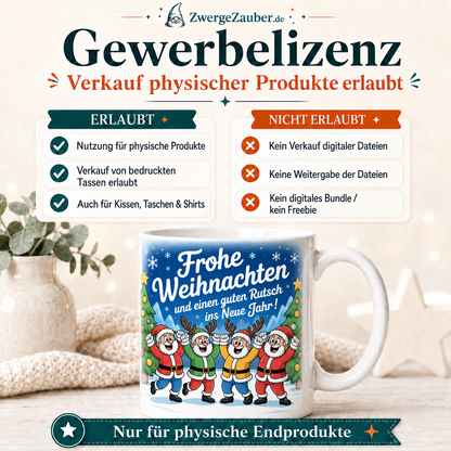 ZwergeZauber Tassendesign Frohe Weihnachten und guten Rutsch Weihnachtsmänner – Verkaufsbild 4
