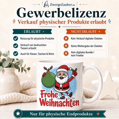 ZwergeZauber Tassendesign Frohe Weihnachten - Tanzender Weihnachtsmann – Verkaufsbild 4